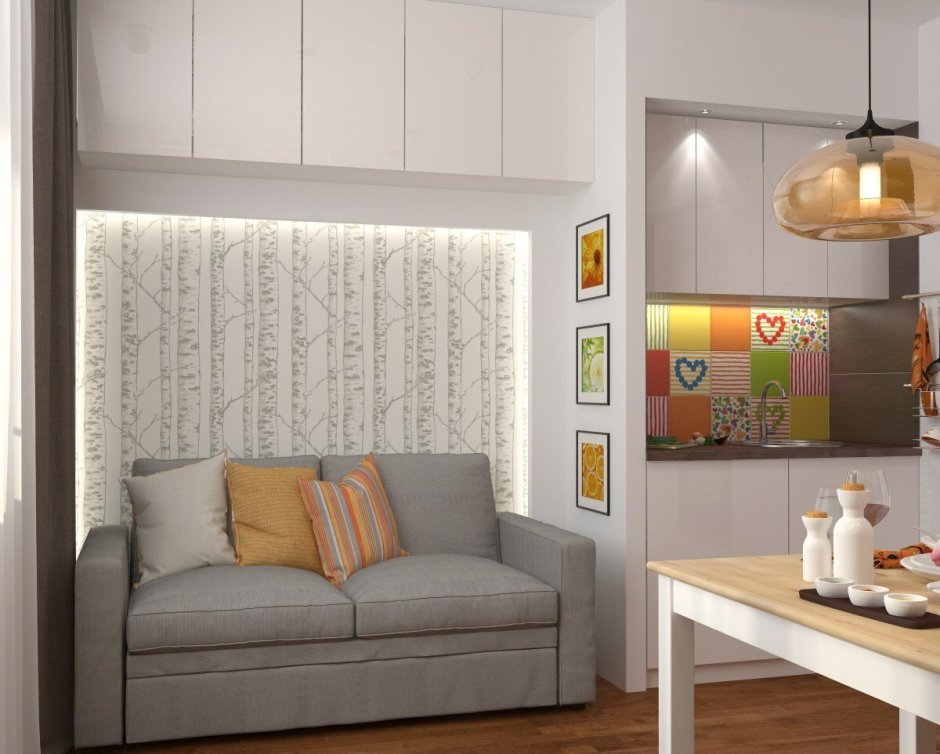 Спальня гостиная с диваном