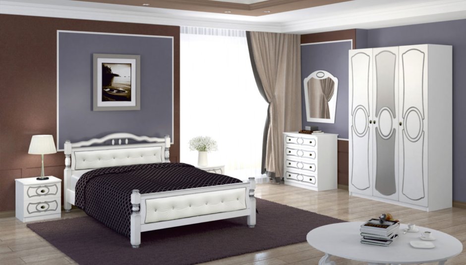 Кровать Грация античный белый Браво мебель