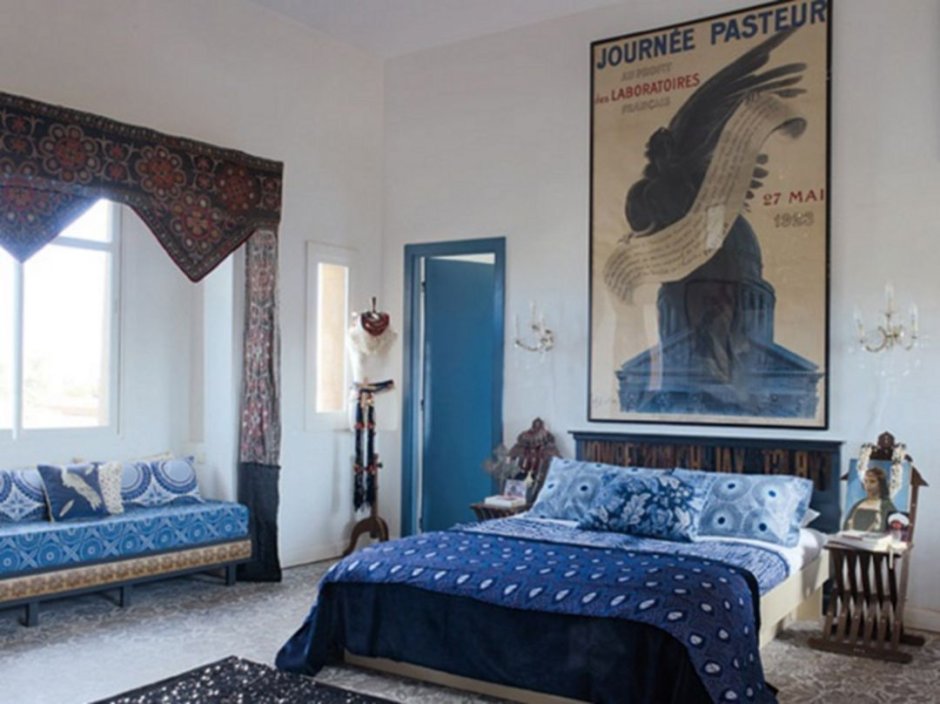 Синяя спальня в марокканском стиле
