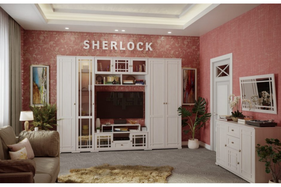 Стенка Шерлок дуб сонома