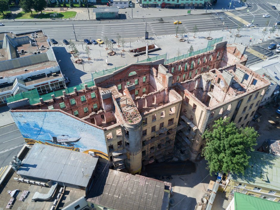 Плоский дом на Таганке вид сверху