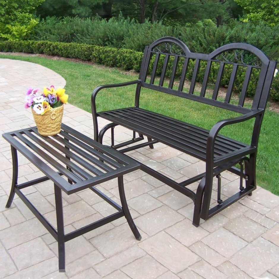 Комплект садовой мебели (стол+2 скамейки) пластик HDPE
