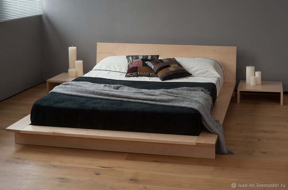 Кровать мягкая двуспальная стиль лофт