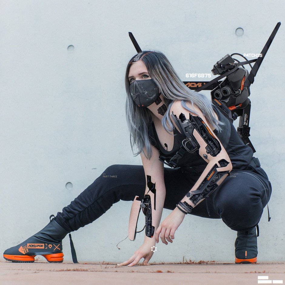 Cyberpunk 2077 девушка Самурай