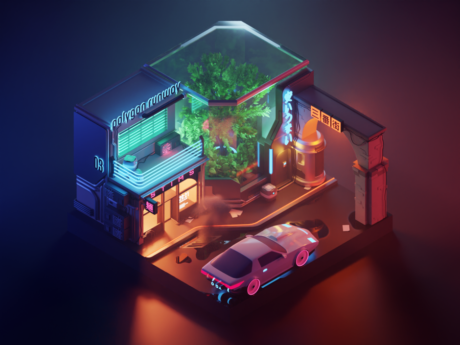Low Poly Blender дом