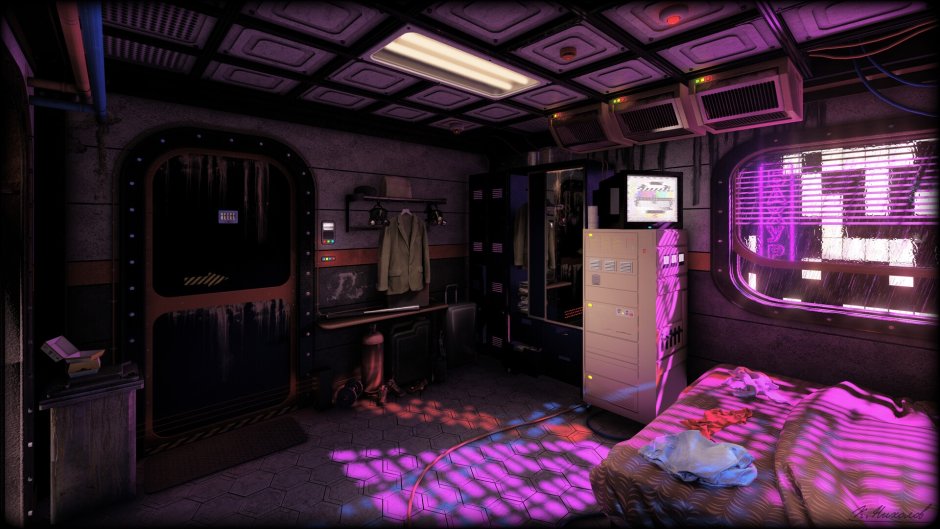 Cyberpunk 2077 комната гостиница