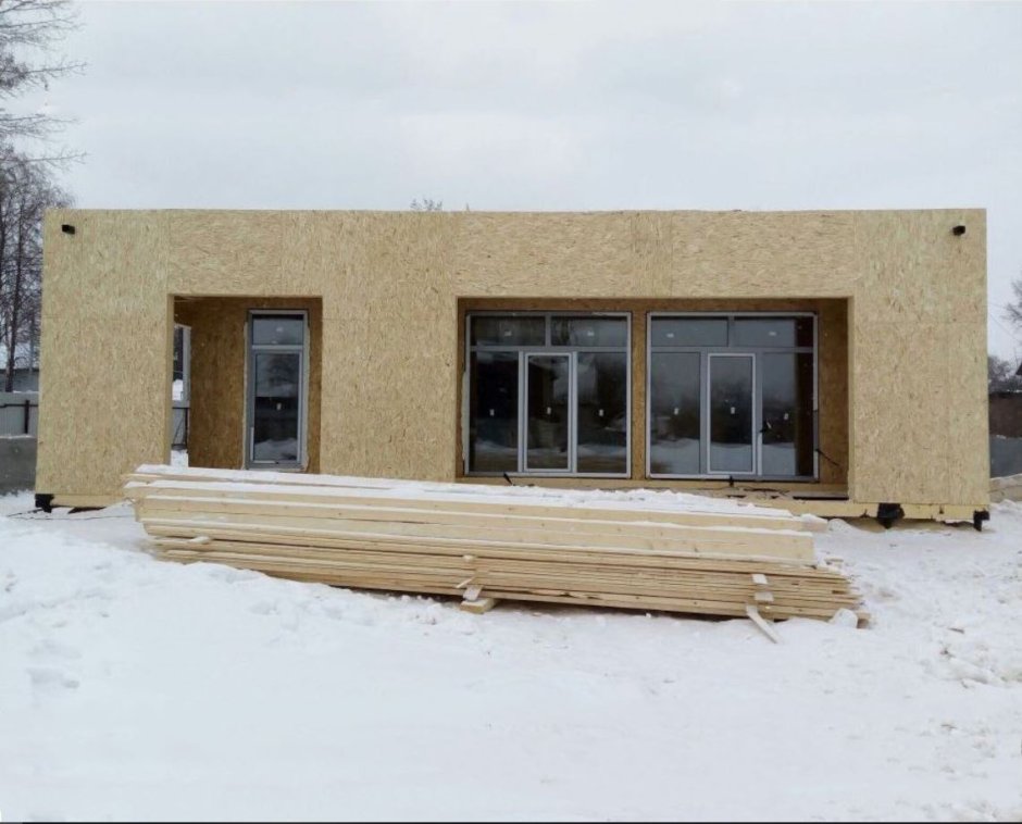 Финский дом Модерн с односкатной крышей