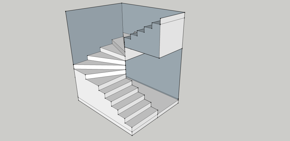 Revit забежная лестница