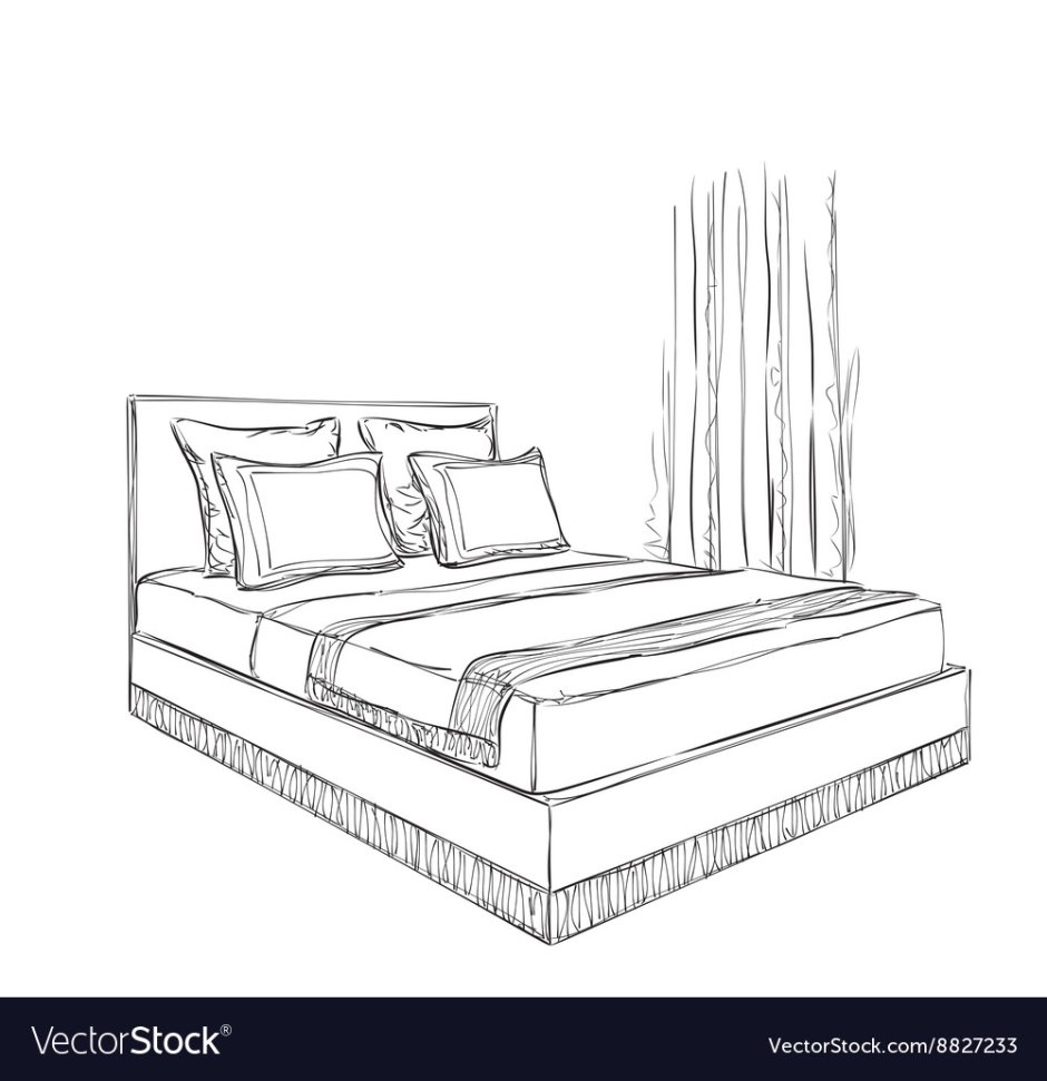 3d Room Continuous line drawing