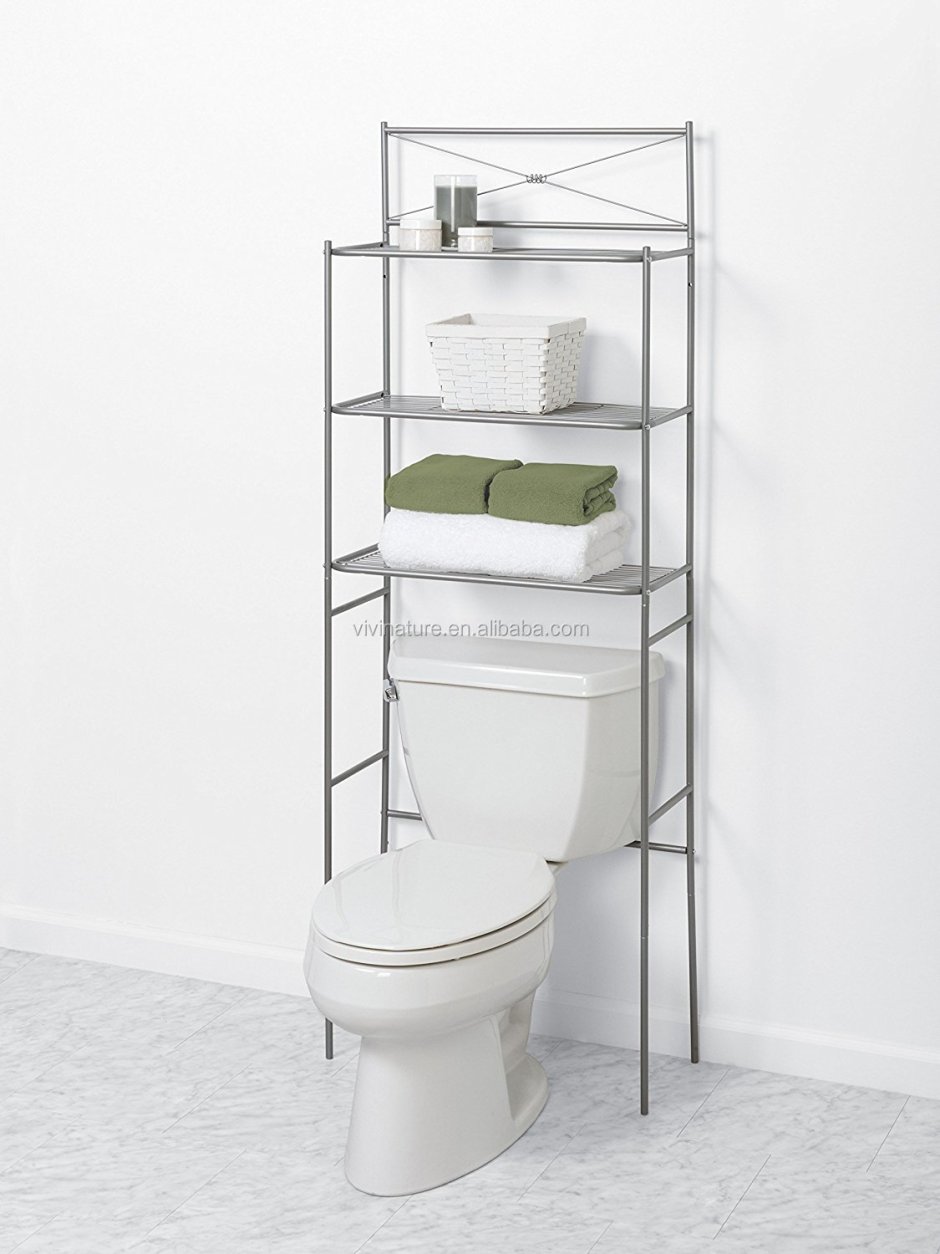 Полка стеллаж напольная над унитазом Toilet Rack 362 to