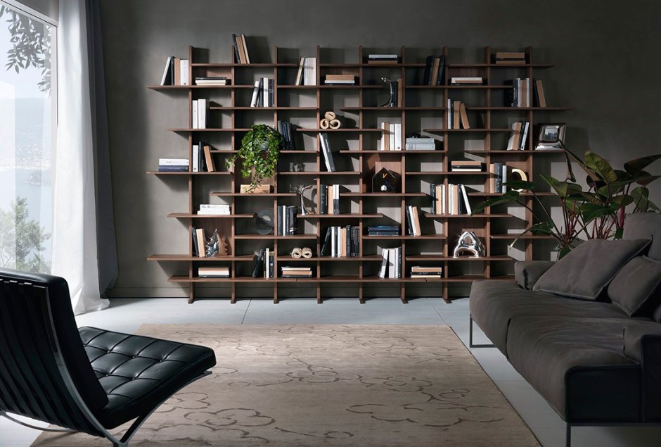 Книжные полки в интерьере
