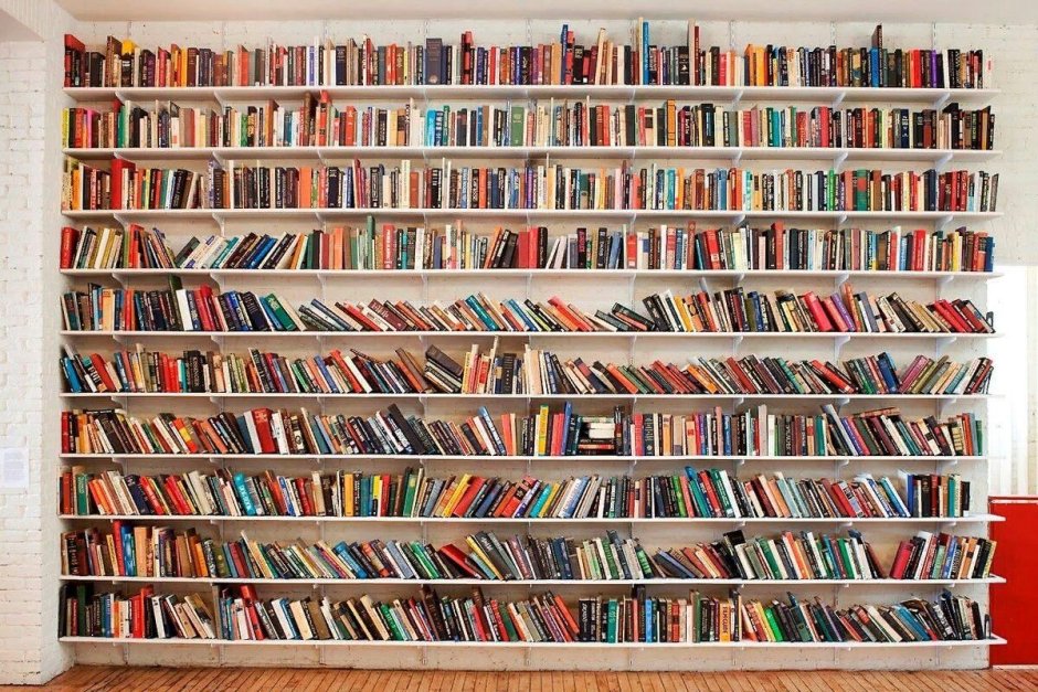 Книжные полки с книгами