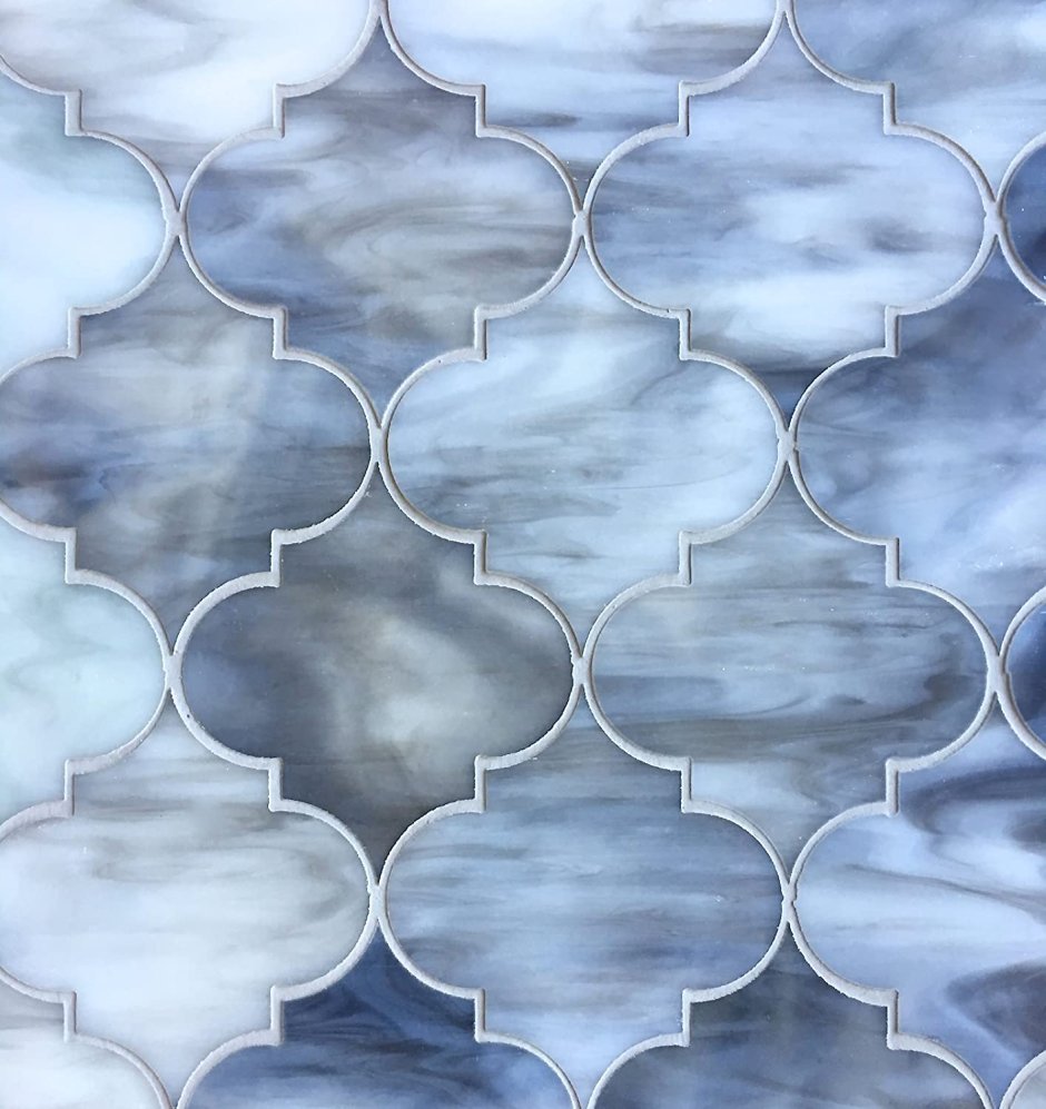 Arabesque Grey Glass Tile Mosaic