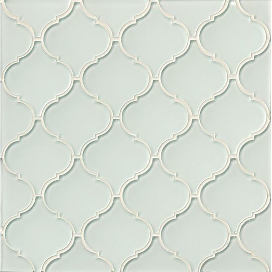 Byzantine Florid Arabesque Alice Blue Ceramic Wall Tile