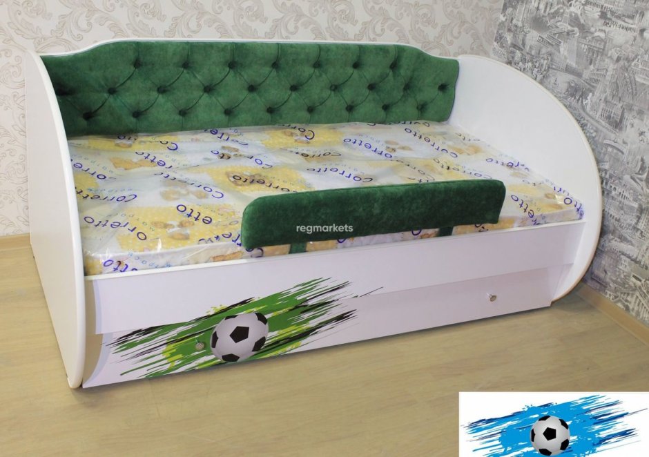 Детская кровать 160х80 с мягкой спинкой