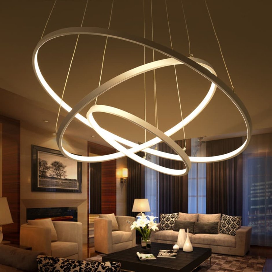 Люстра led 3-Ring Chandelier Золотая