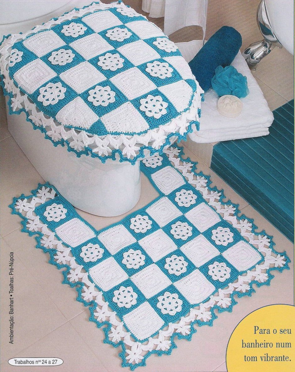 Коврик в ванную крючком