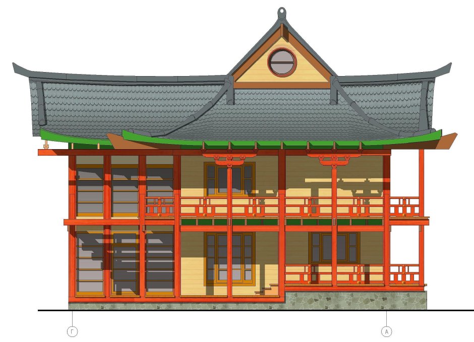 Японский дом внутри схема