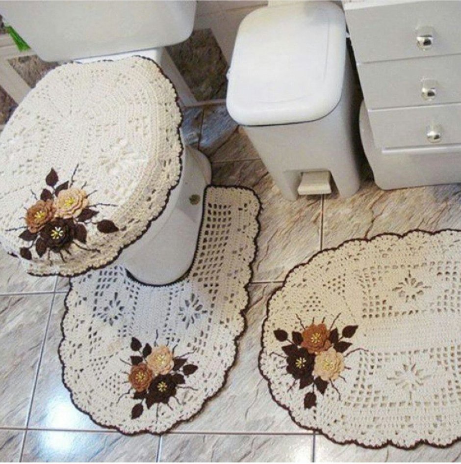 Коврик в туалет крючком