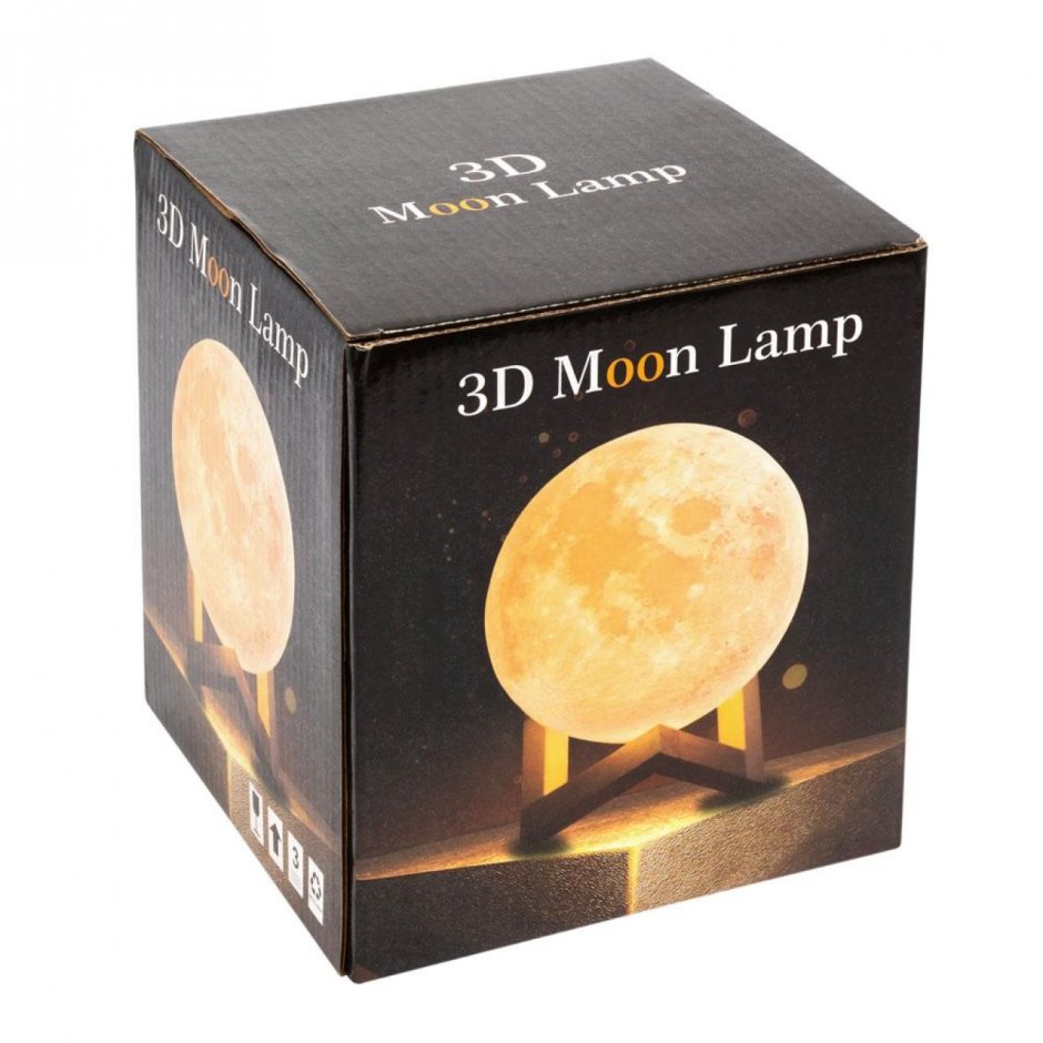 Ночник-светильник с пультом 3d Moon Light 12 см