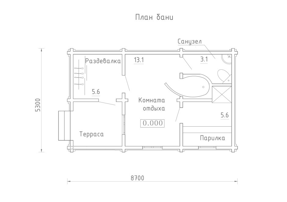 Проект бани из кирпича 6х10