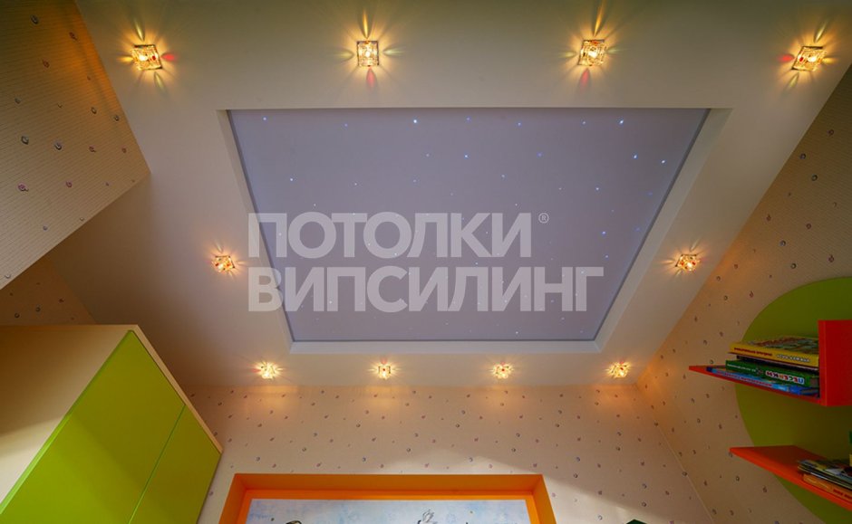 Подсветка в детской комнате на потолке