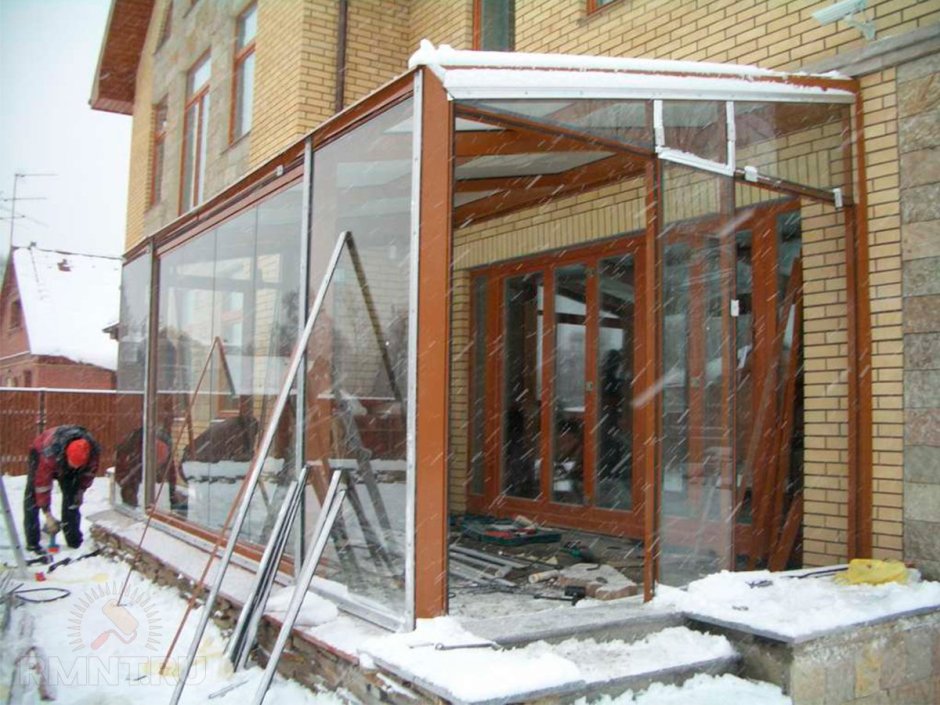 Пристройка каркасного тамбура