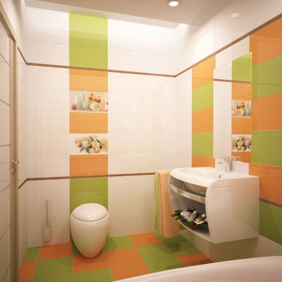 Терракотовая плитка в ванной