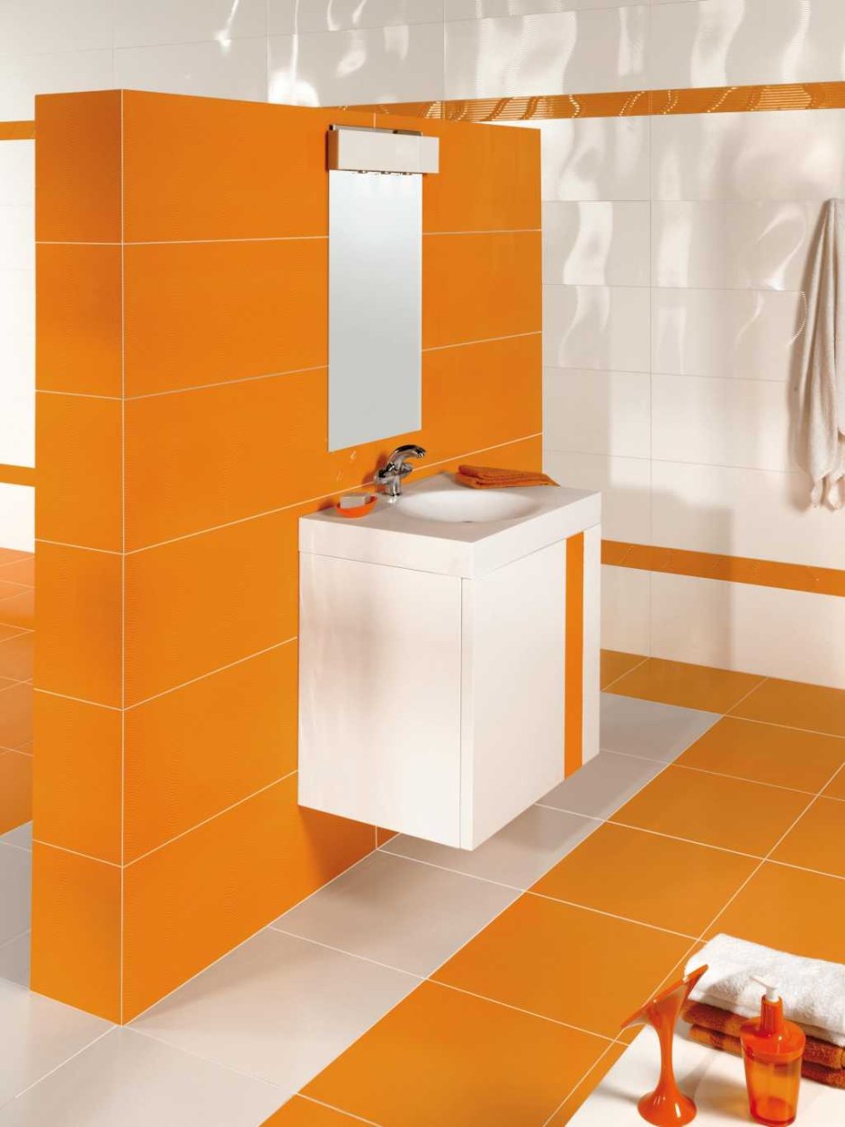 Оранжевая керамическая плитка