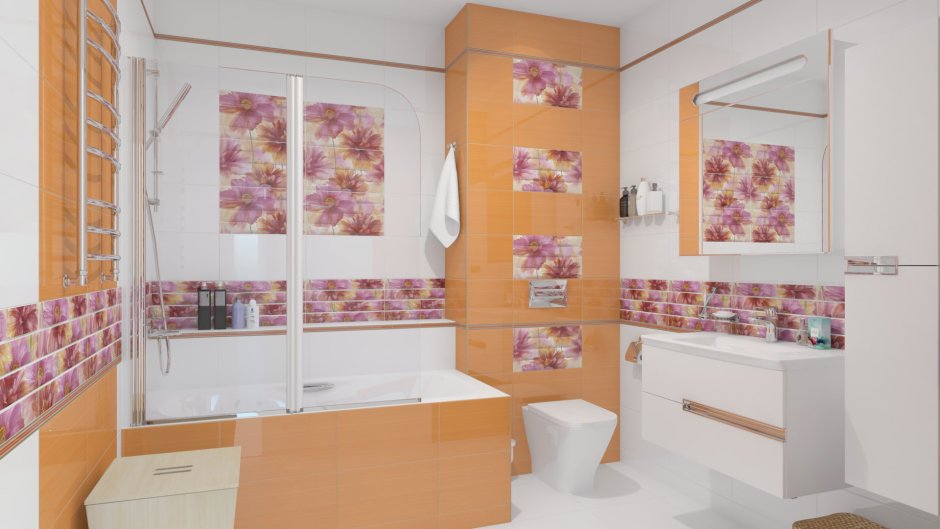 Ванная комната в оранжевом цвете