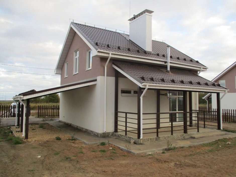 Дом из газобетона с террасой
