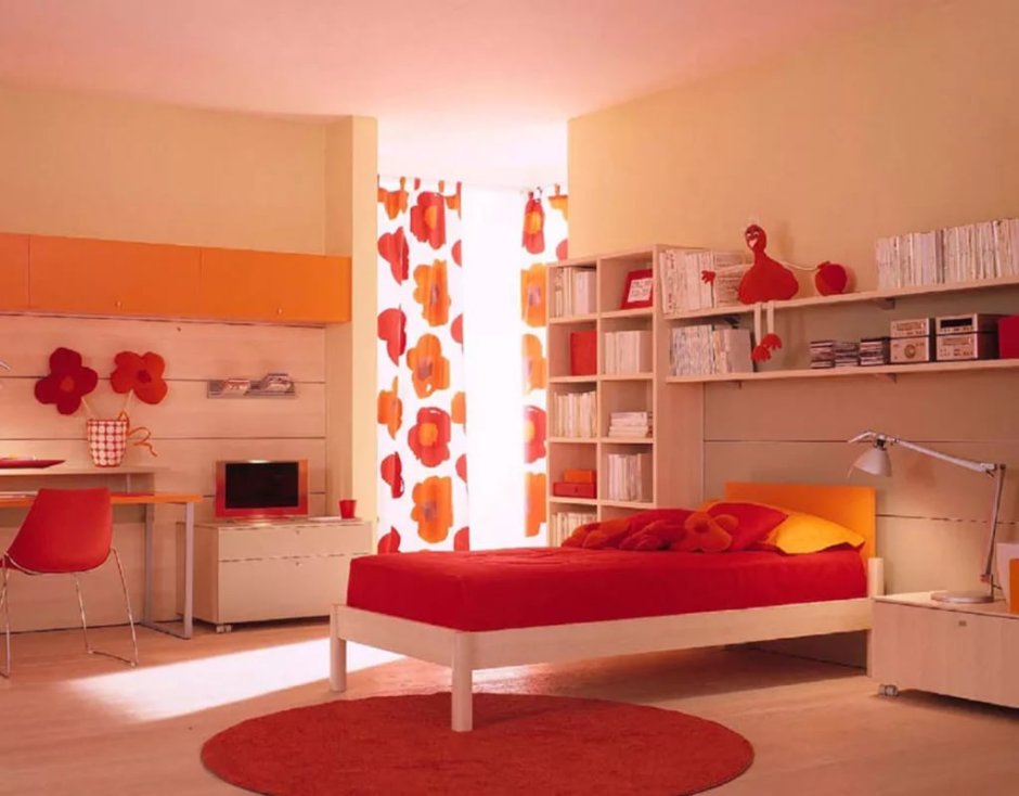 Детская комната в Красном интерьере