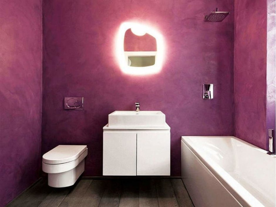 Терракотовые стены в ванной