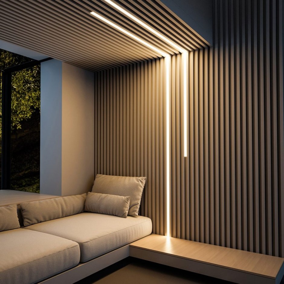 Потолок из деревянных реек