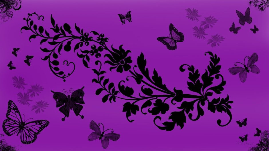 Фиолетовые цветочный узор