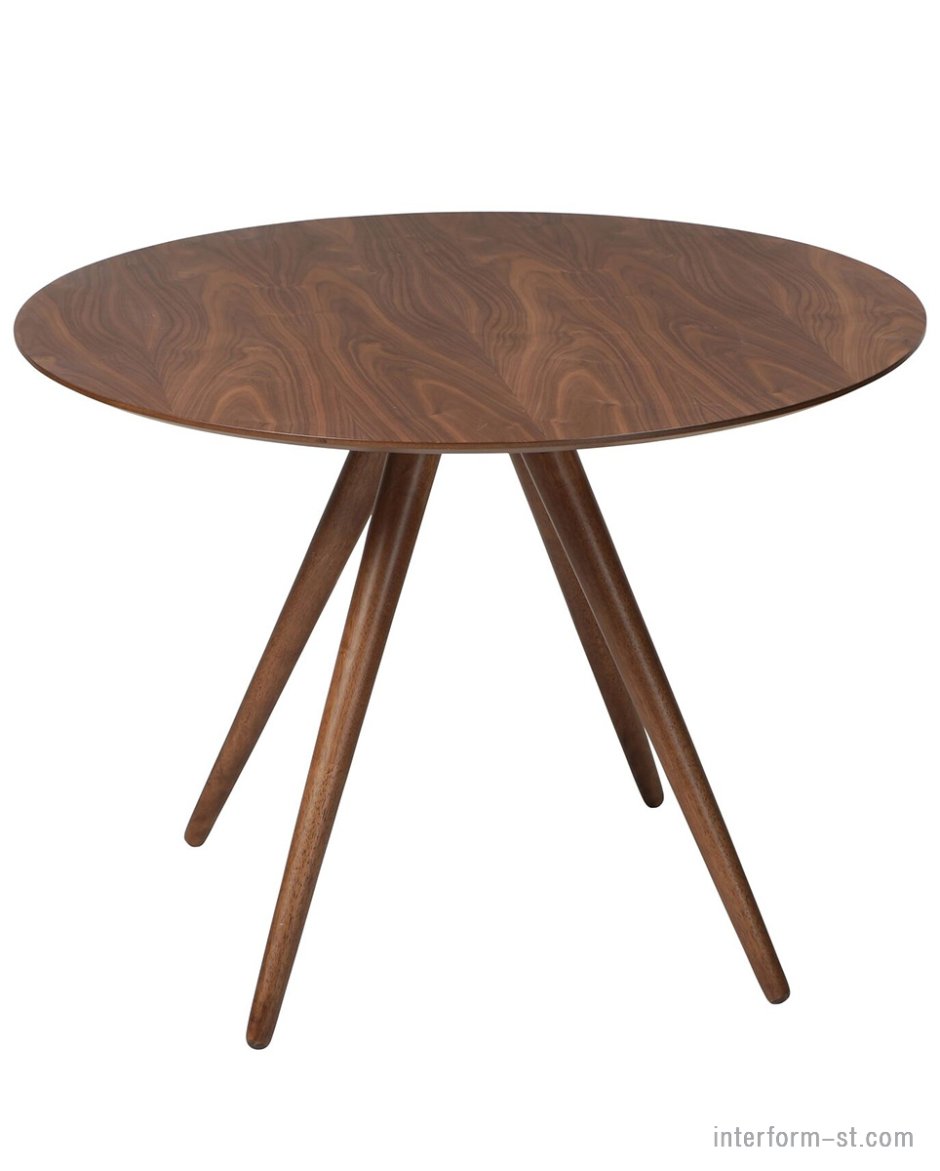 Стол Lars Walnut Black 100х100 орех