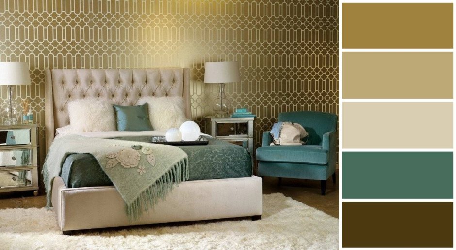 Золотистый цвет в интерьере