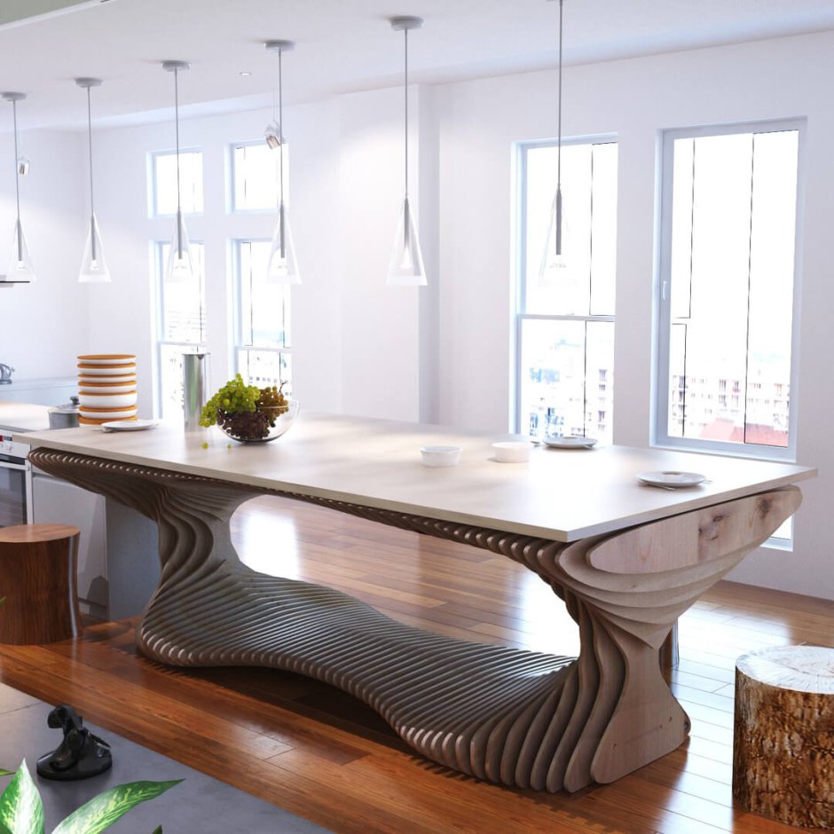 Необычные кухонные столы