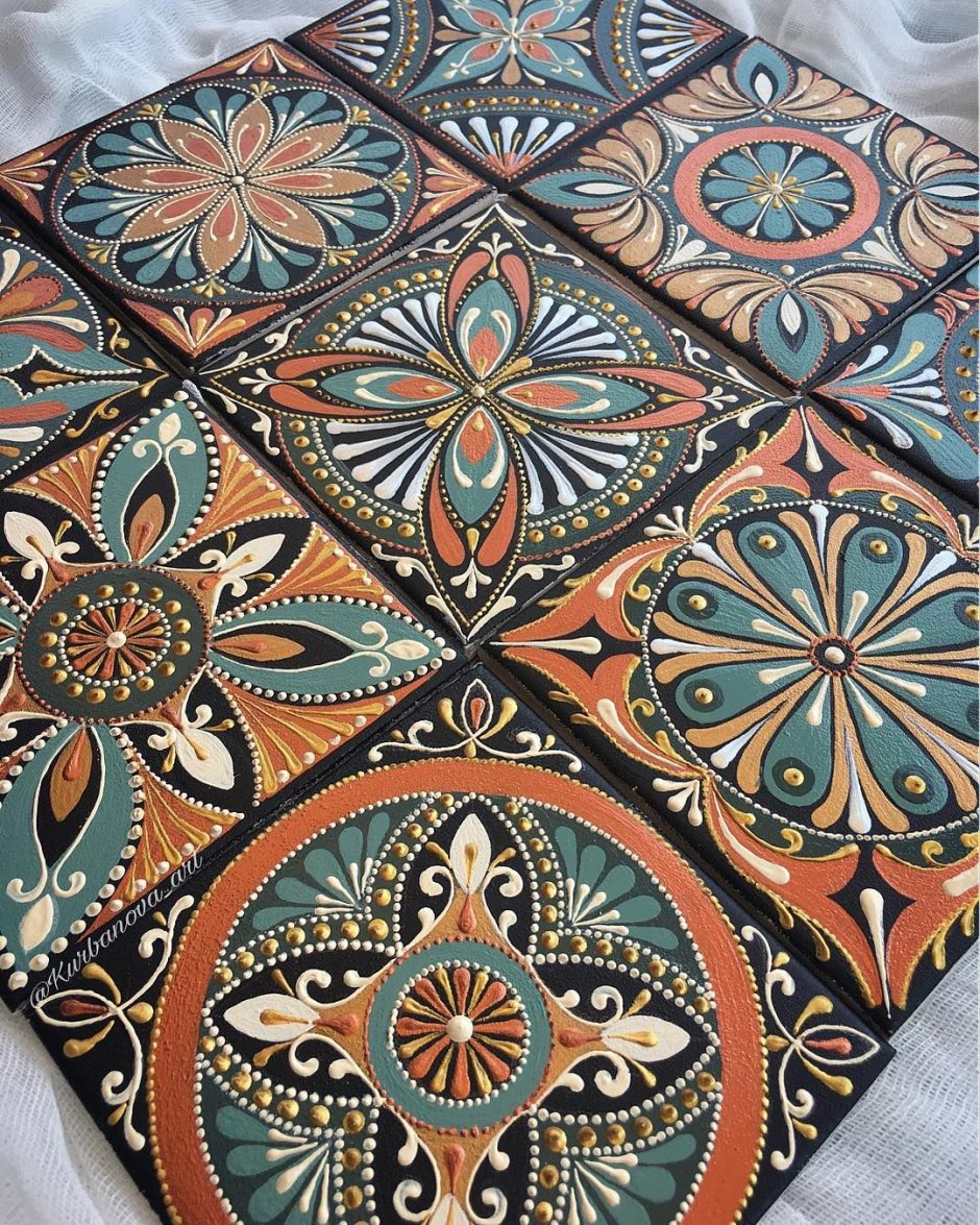 Точечная роспись керамической плитки