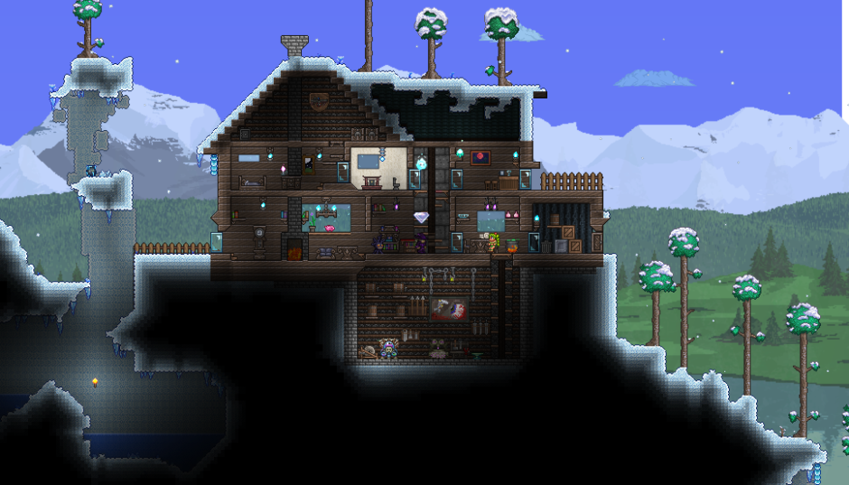 Terraria дом в Снежном биоме