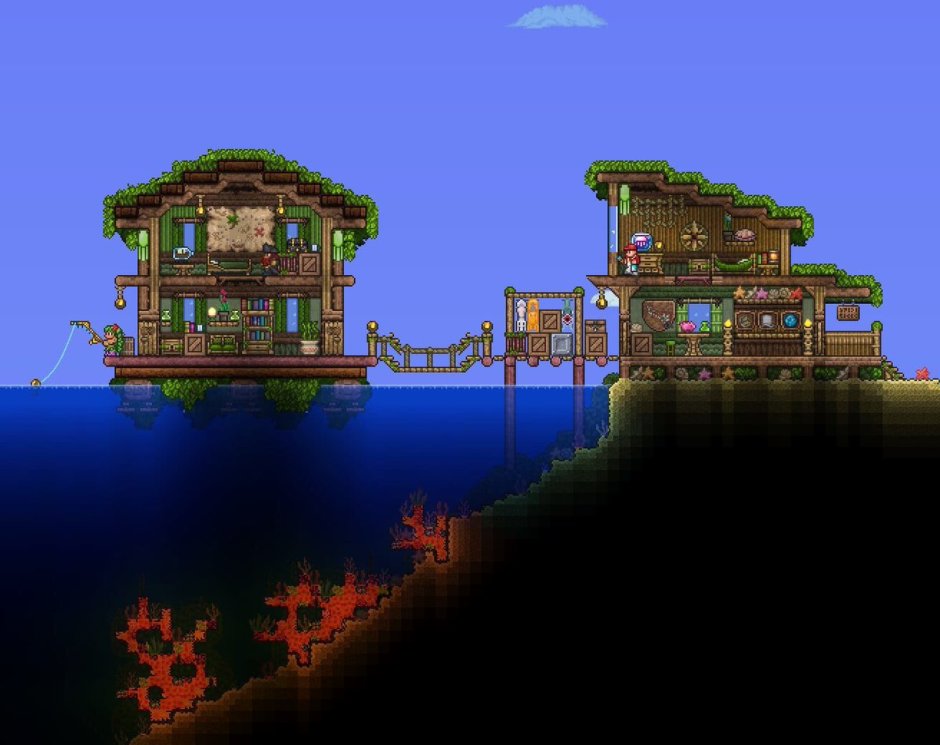Terraria дом у океана
