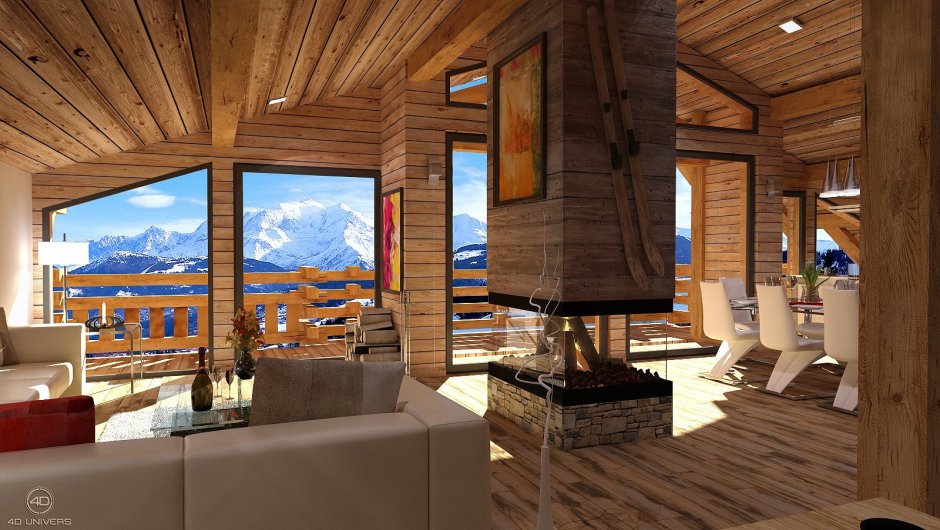 Деревянные одноэтажные Шале в Альпах