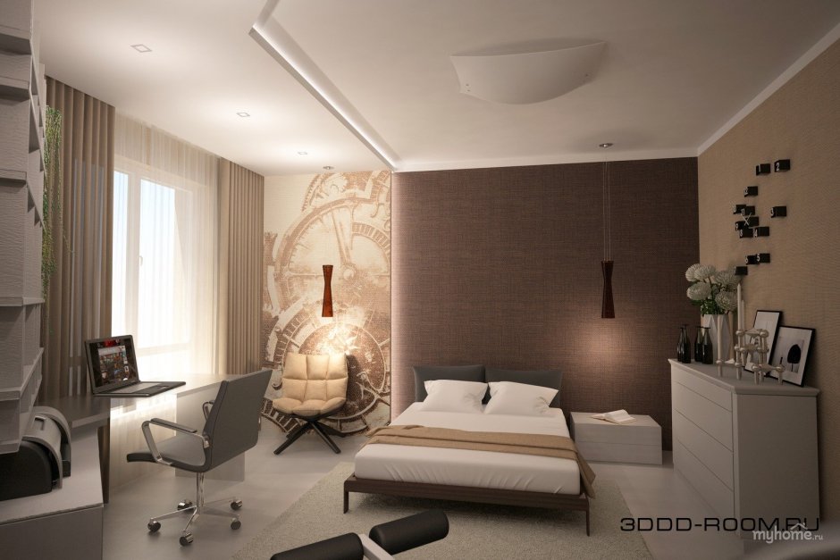 Современная спальня кабинет