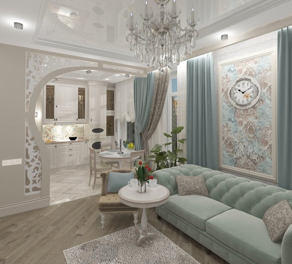 Гостиная Неоклассика 35м2