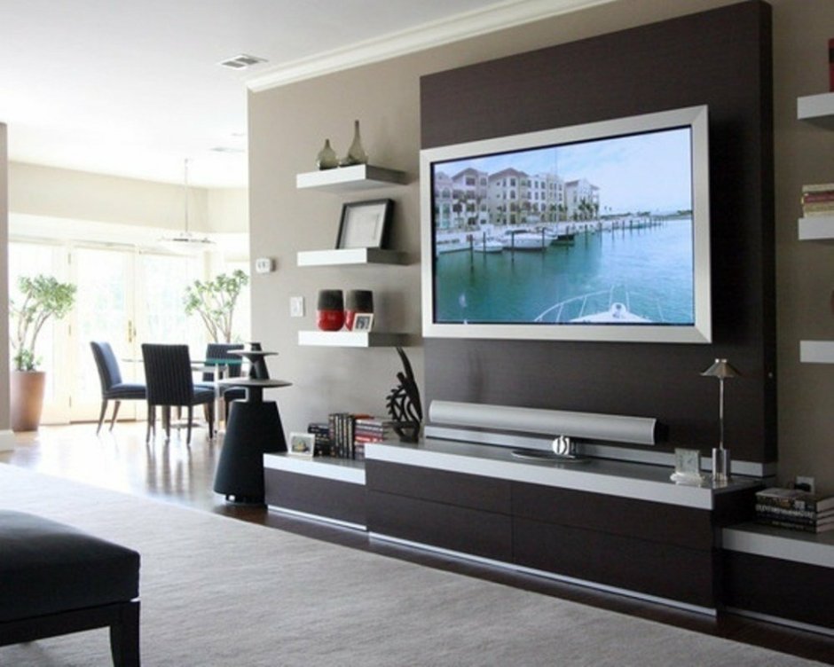Metal Shelves TV Wall