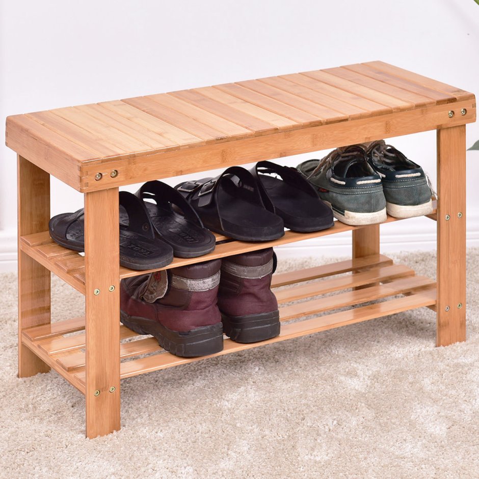 Bamboo Shoe Rack Bench