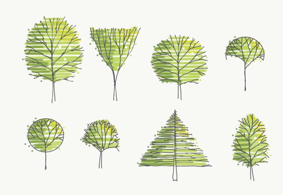 Стилизованные формы деревьев