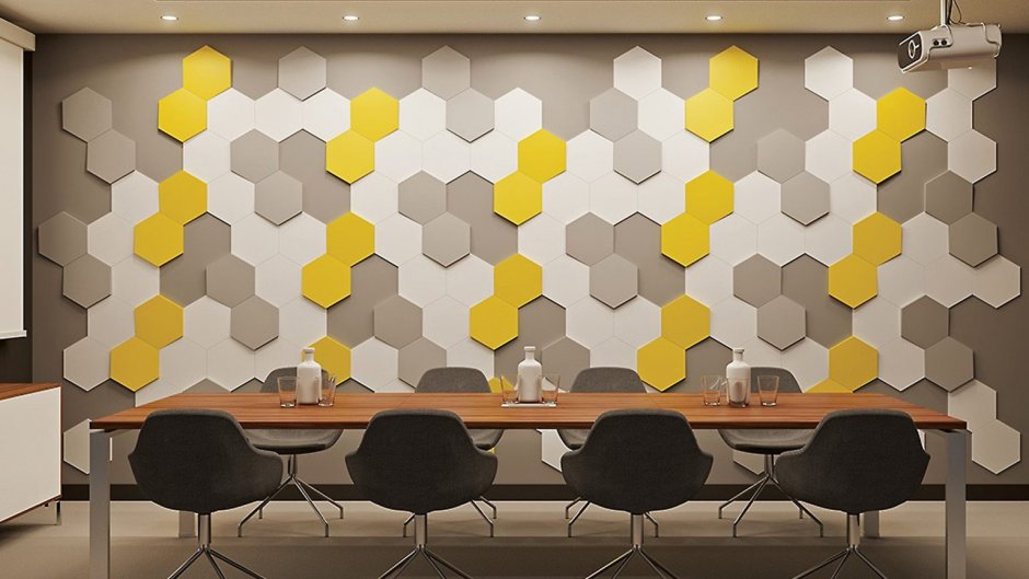 Гипсовые стеновые панели соты Hexagon