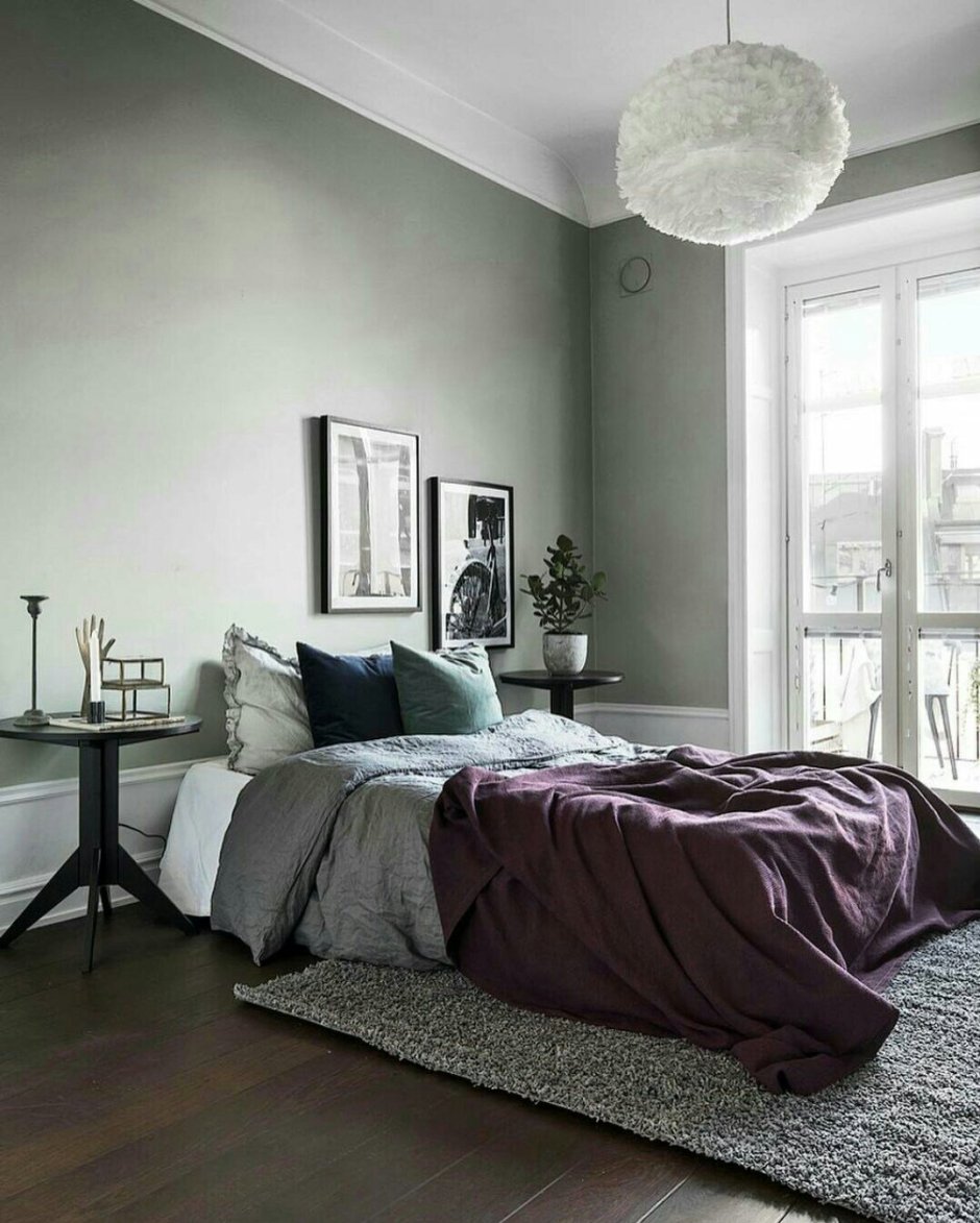 Сочетание с серым цветом в интерьере спальни