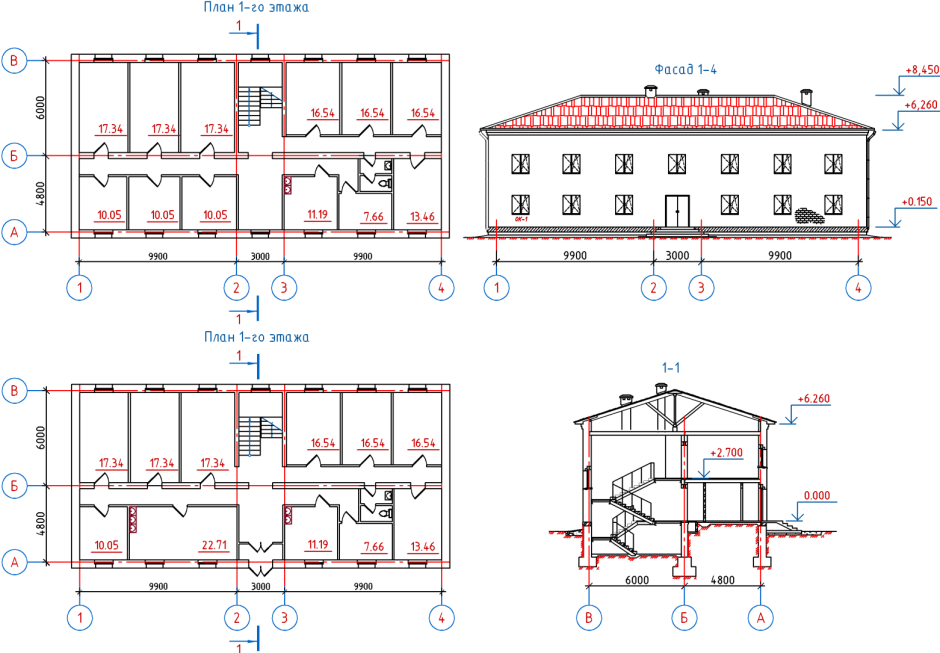 План схема двухэтажного офисного здания